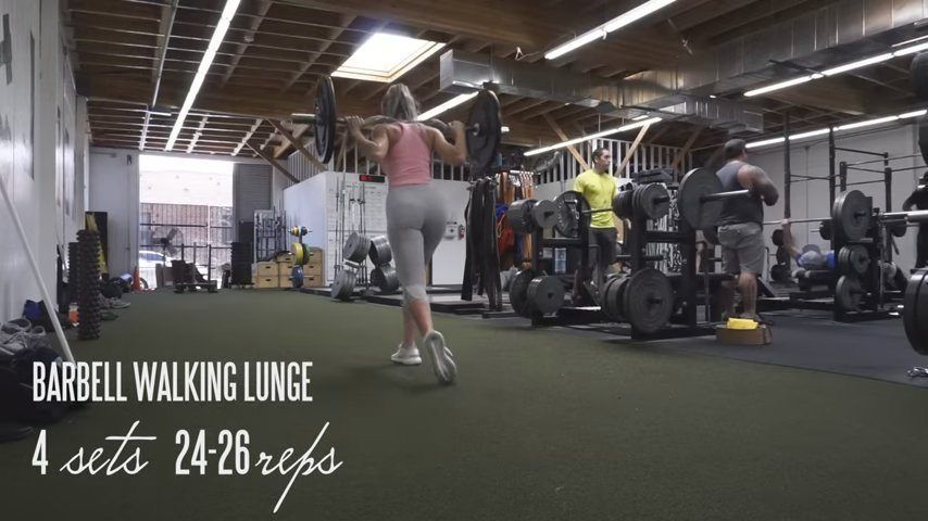barbell walking lunge